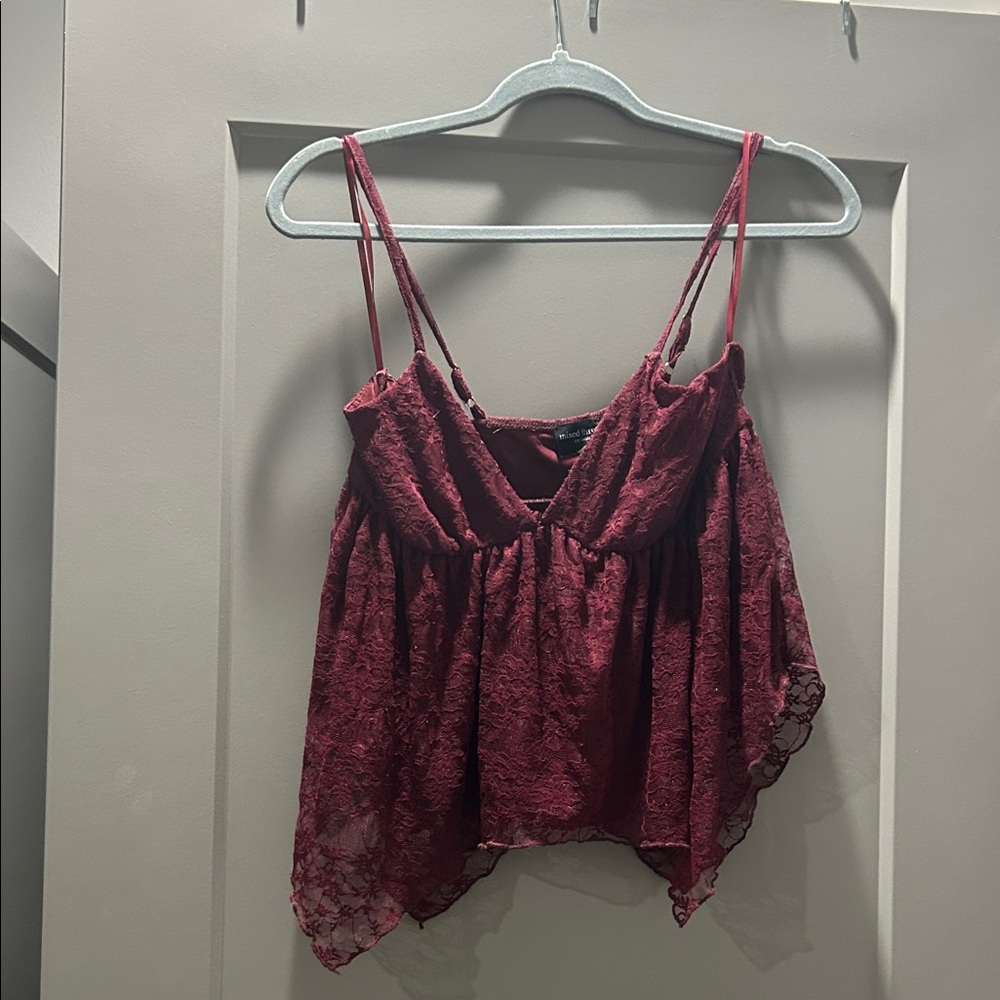 Elegant Lace Burgundy Top